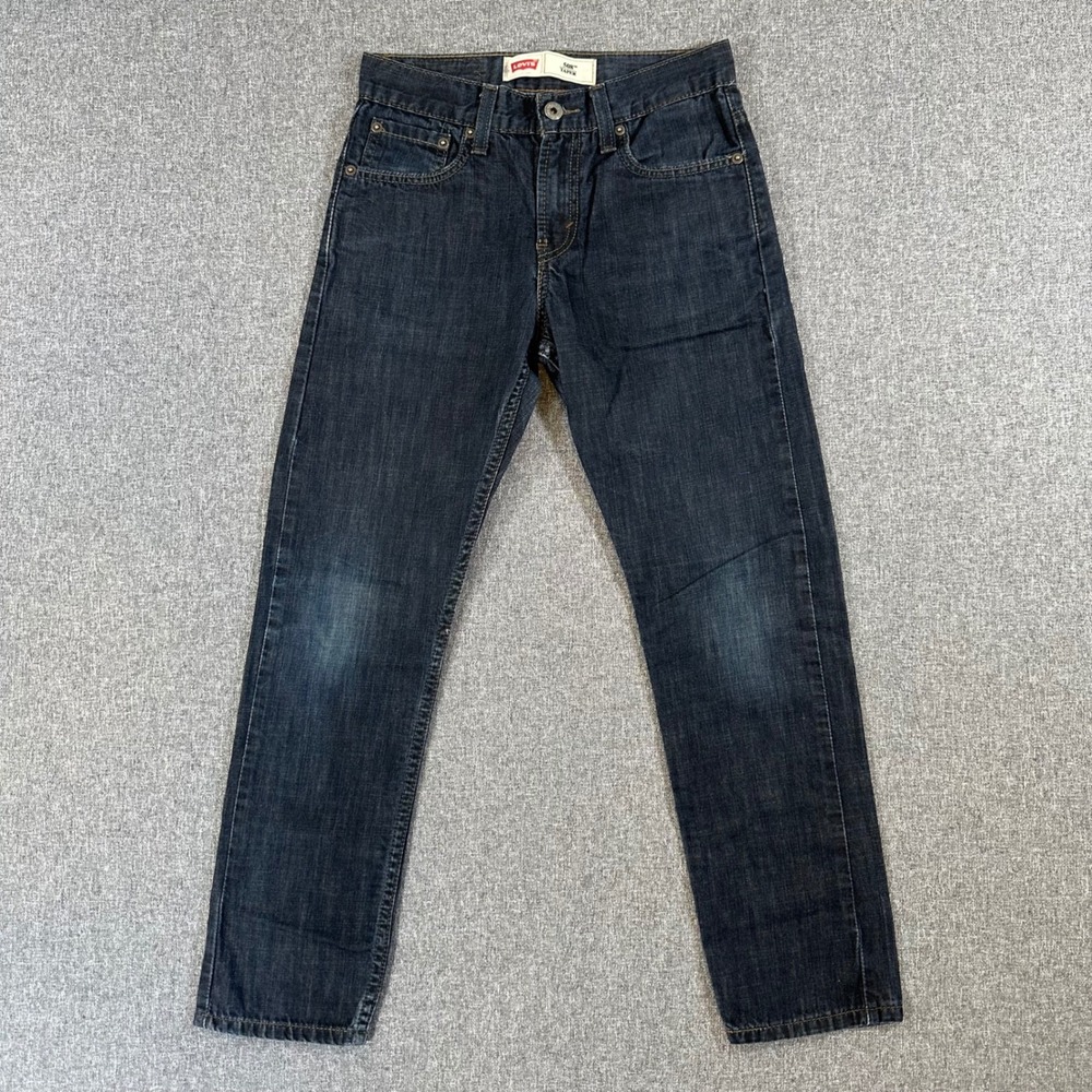 Levis Jeans Boys 12 Reg 508 Taper Dark Wash Blue 26x26 Cotton Denim